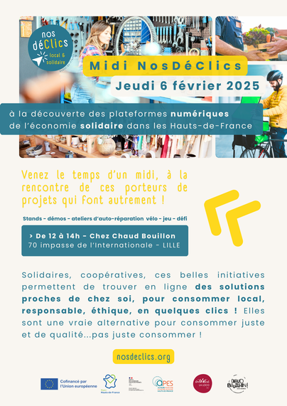 Midi NosDéClics, le jeudi 6 février 2025, chez Chaud Bouillon à Lille