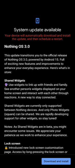 NothingOS 3.0 update