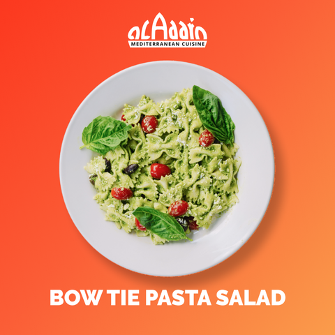A creamy pesto pasta salad from Aladdin Montrose