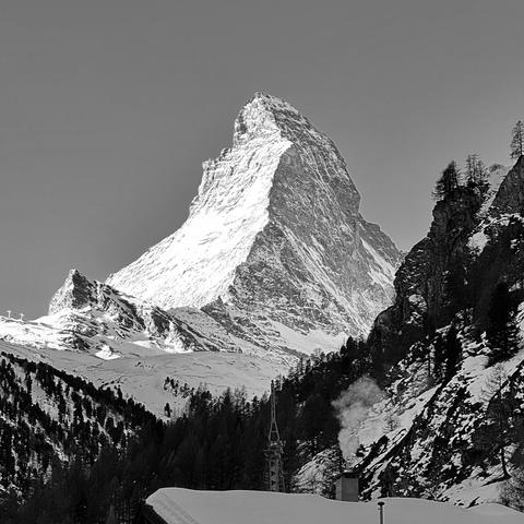 The Matterhorn in black and white