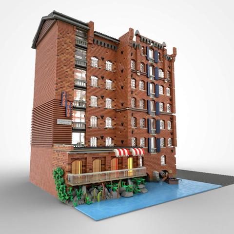 Custom LEGO model of buildings in Lüneburg, Germany, by Benjamin Albrecht from albrick.de