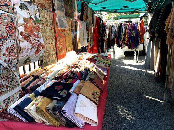Second hand obi and kimono...markets are the perfect place to pick up at a bargain.