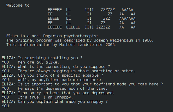 Suck it GPT! - Eliza (1964) - Joseph Weizenbaum at MIT wasn't concerned about Geopolitics or IPOs, it just wanted to help you with your problems ;> @mit @openai #eliza #weizenbaum #llm #gpt https://github.com/rupertl/eliza-ctss