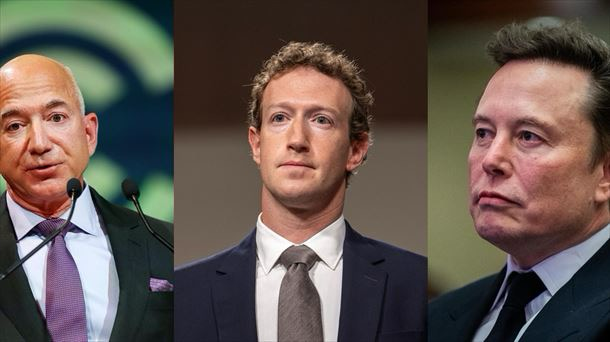 Jeff Bezos, Mark Zuckerberg y Elon Musk