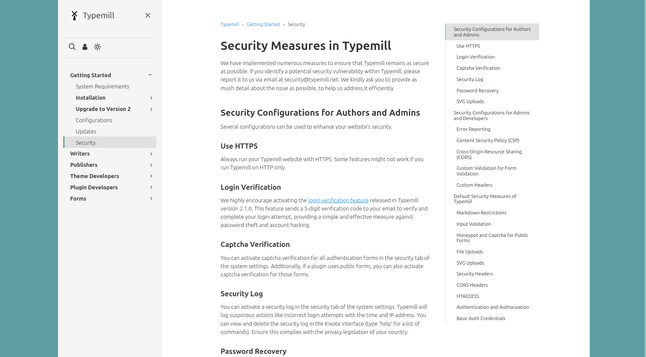 Screenshot of the centered layout for the guide theme