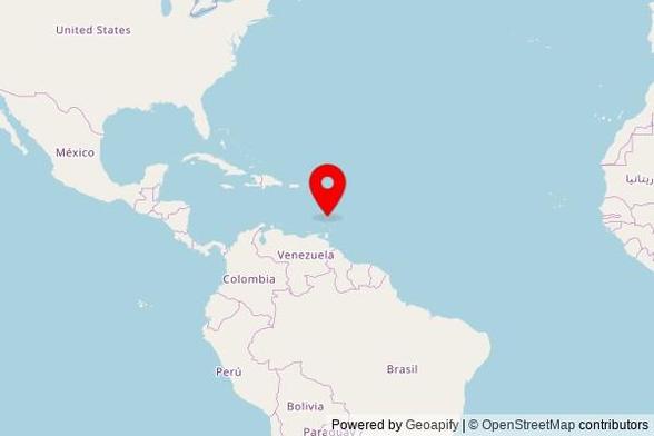 A zoomed in map showing a pin at the position of Assumption Cathedral, North River Road, Kingstown, Saint Vincent and the Grenadines