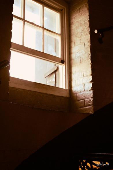 Pensacola lighthouse interior view of window and lighting