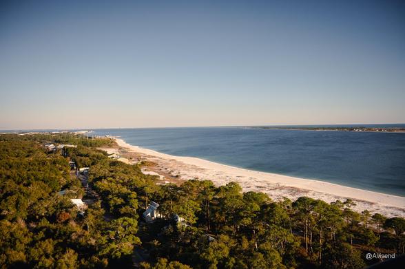 Pensacola lighthouse beach view.