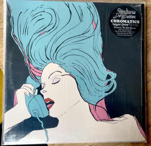Cover of night drive, chromatics.