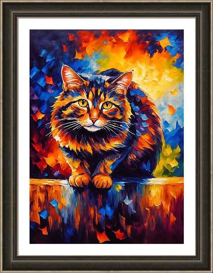 colorful cat painting