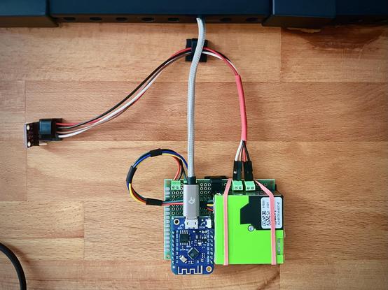 The device is installed below my desk