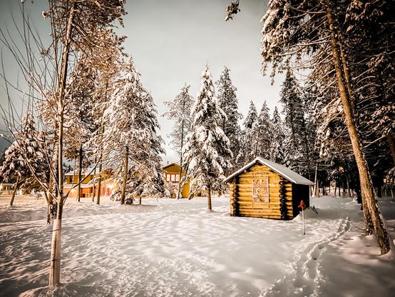 Winter at Haymoon Resort in Whitefish Montana