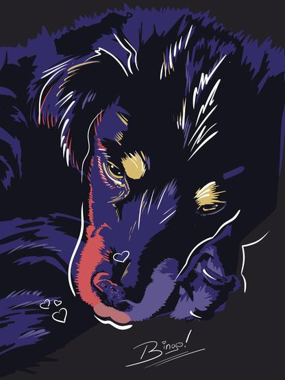 Hundeportrait im Vektorart Stil