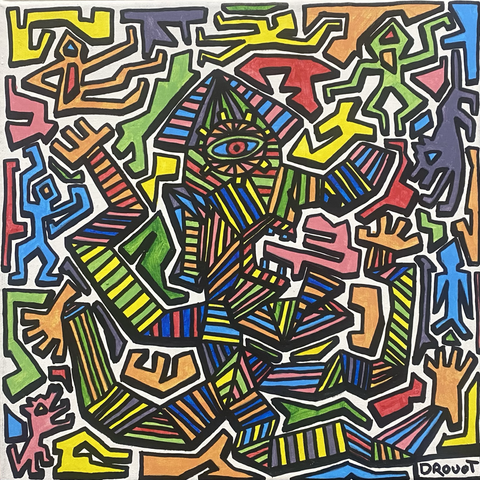 Saut de biche, acrylique sur toile, 30x30cm
