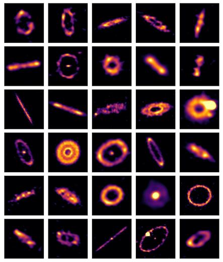 In a landmark survey, 74 exocomet belts were found orbiting nearby stars. The observations were made using microwave/millimeter -wave telescopes; the resulting images show the belts as bright rings circling the stars at various angles. 