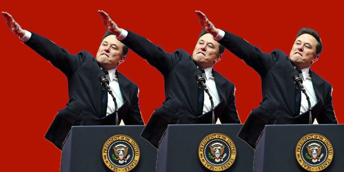 Elon Musk awkwardly sending love to his nazi supporters 