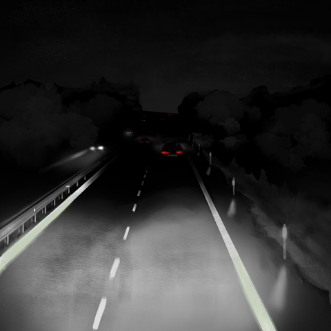 On the road when the light is gone  