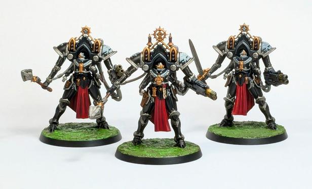 Paragon Warsuits painted in the style of the box art.