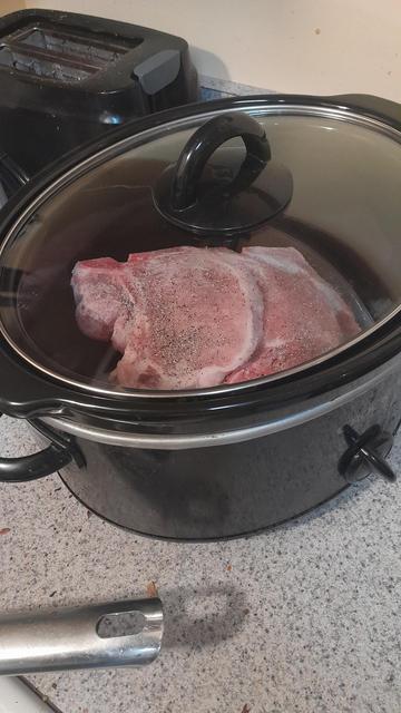 Pork chops in a crock pot