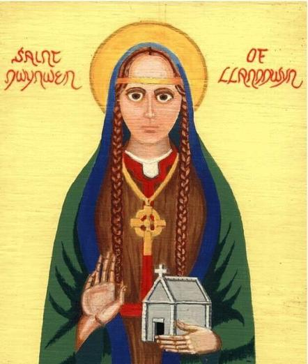 Modern depiction of Santes Dwynwen in the orthodox iconography style.