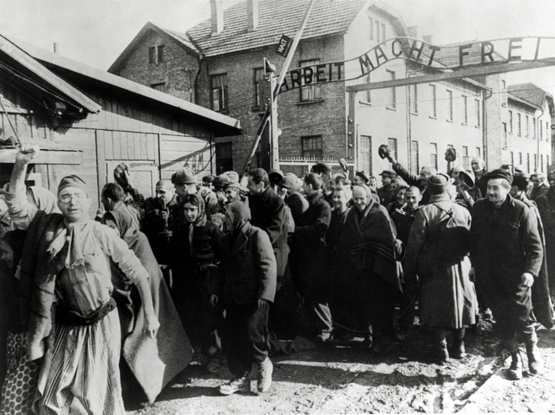 Prisoners of the Auschwitz Concentration Camp after their release