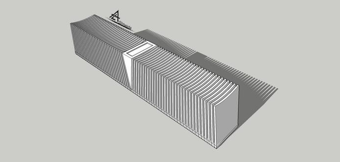 seating place (seat) in landscape: This seat is designed with wood frames attached from the bottom to a rectangular base and with a place for flowers.