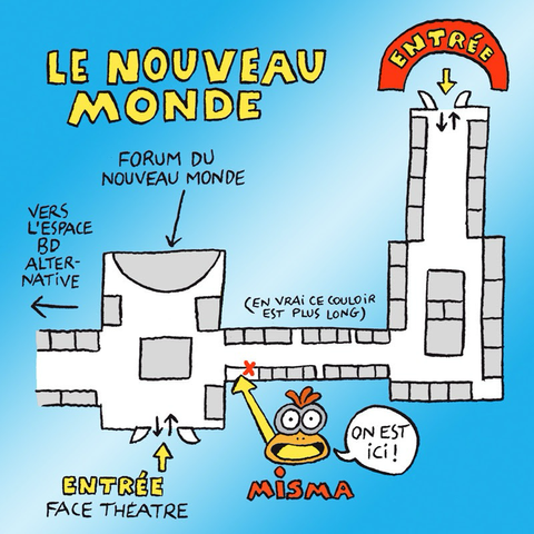 Le plan pour nous trouver dans l'espace Nouveau Monde à Angoulême