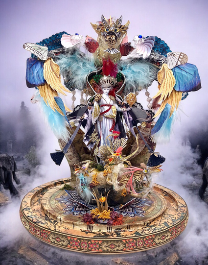 « Legend » 33x25 Composition papiers et fantaisies 