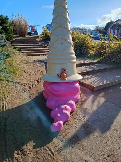 A jellycat called Dwayne on a giant icecream