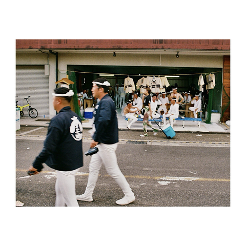 Japanese matsuri dressed resting