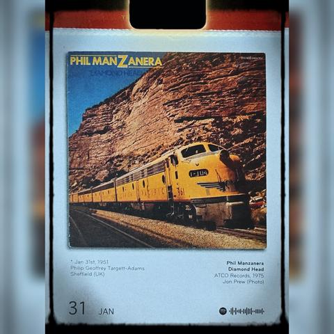 Abreißtageskalender mit dem Kalenderblatt des Vinyl-Covers der LP "Damond Head" (1975) von Phil Manzanera