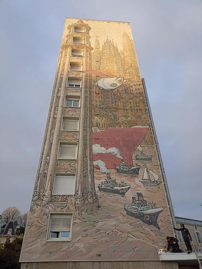 Fresque dessinée par Nicolas de Crécy
