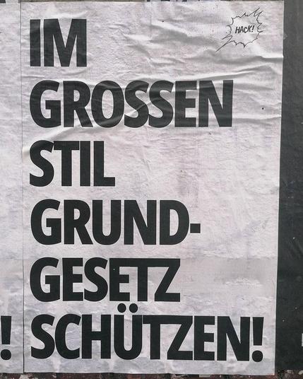 Im großen Stil Grundgesetz schützen!
2025
#grundgesetzschützen #hackkollektiv #berlinposter #politicalposter