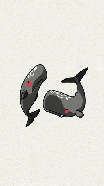 Flashtattoo of whales in black grey and red
