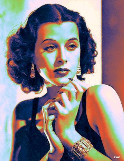 Portrait of Hedy Lamarr, actress and film producer. A painting by LWO (https://www.LWO-station.com) from his "women artists" series, based on a black and white photo of 1938. * * * * * * * * * 
Portrait de Hedy Lamarr, actrice et productrice de cinéma. Une peinture par LWO (https://www.LWO-station.com) de sa série "femmes artistes", réalisée d'après une photo en noir et blanc de 1938. 