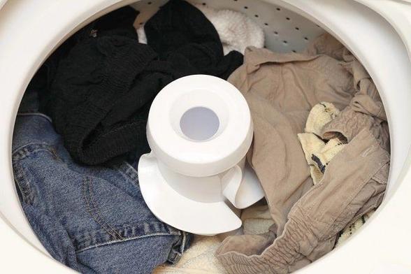 clothes in washing machine