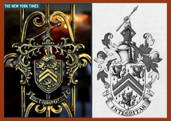 The Trump fasmily crest was really found at MAGA-Loco and one word was edited out
Integritas in Latin means, Integrity