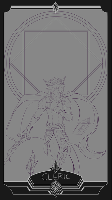 A cleric dragon infront of a magic circle, whioch hover behind him