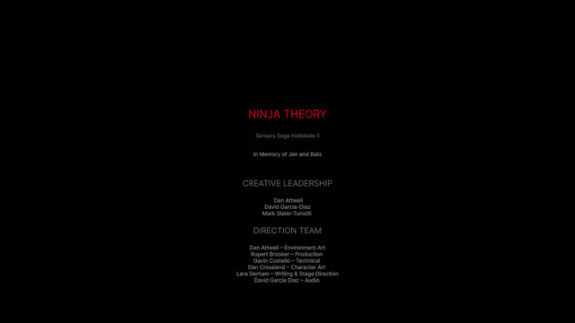 Credits von senuas saga hellblade 2