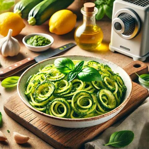 Zucchini Noodles with Pesto recipe. Made by Dinner Ideas Hub.