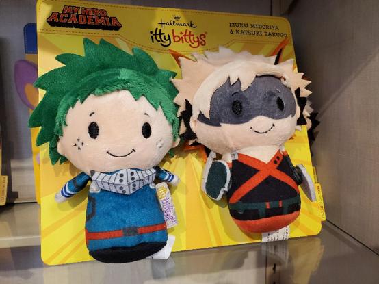Izuku and Katsuki tiny plush toys.