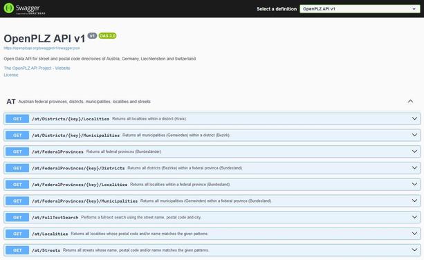 OpenPLZ API Screenshot