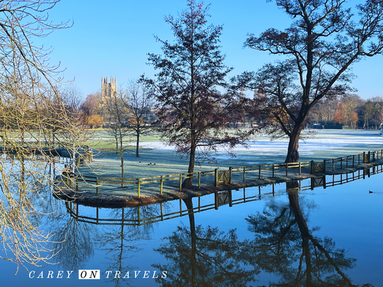 Winter Morning in Oxford UK at Christchurch Meadows