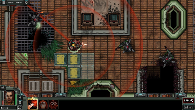 Templar Battleforce. Top-down turn-based mech squad tactics RPG. Set in the same sci-fi universe as the Star Traders series, Templars games have a darker, more military tone as they defend humanity against the xeno threat (and more).