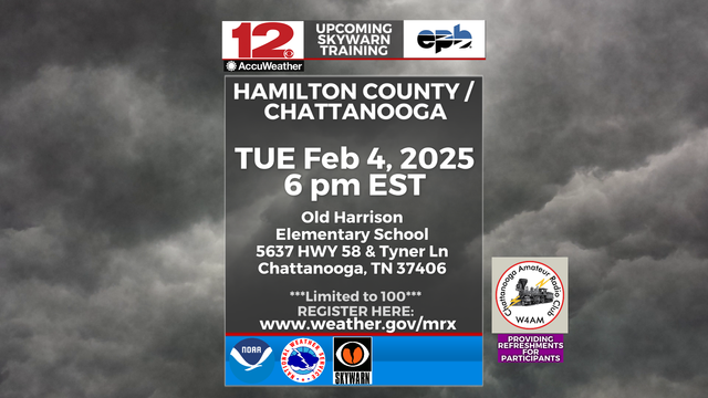 Residents of Hamilton County / Chattanooga TN, tonight is your night to learn how to become a #Skywarn volunteer #stormspotter courtesy of @NWSMorristown. More details and registration (100 spots only) at weather.gov/mrx. 