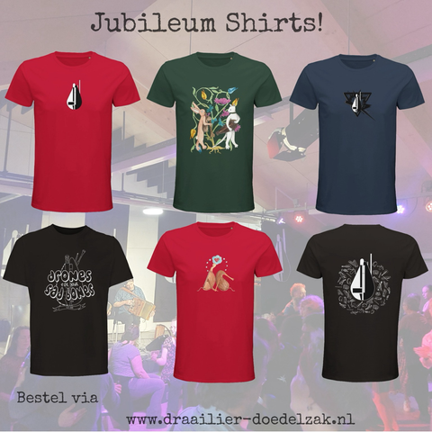 Collage van de verschillende shirt ontwerpen 