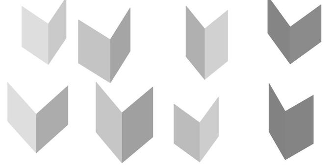 Random gray shapes with reflected symmetry