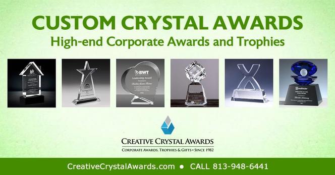 Corporate crystal awards, engraved crystal awards, personalized crystal awards, employee awards, recognition awards, unique crystal awards, high end crystal awards, wholesale crystal awards supplier USA, Creative Crystal Awards USA