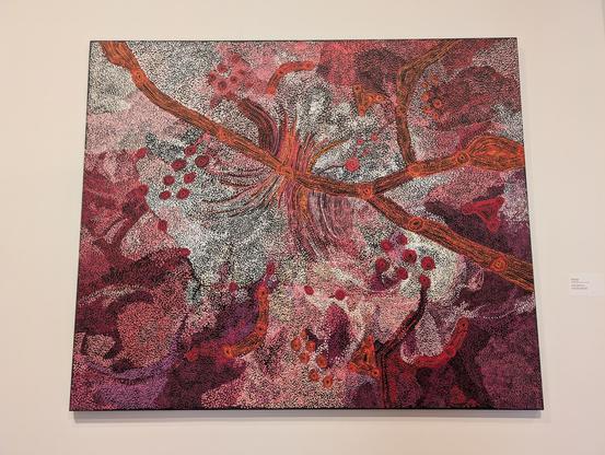 A large painting depicting the Seven Sisters constellation in abstract form.
