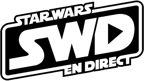 Logo stylisé façon Star Wars, avec le texte : Star Wars En Direct et SWD au centre.